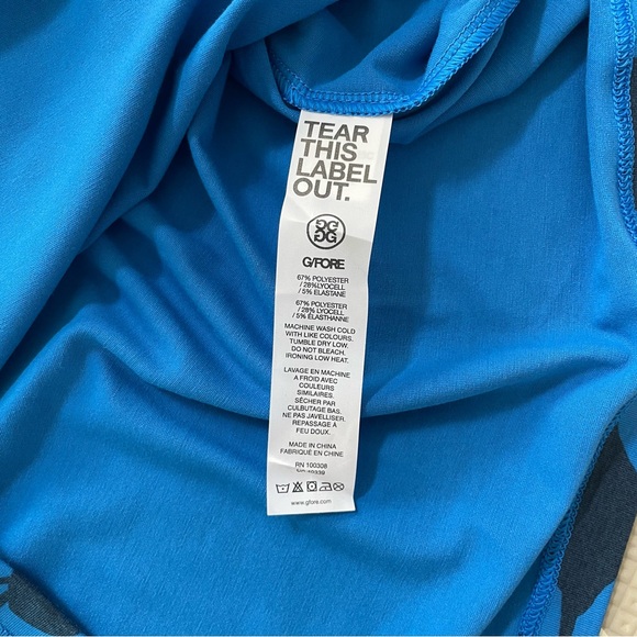 NEW G/Fore Tonal Floral Luxe Quarter Zip Mid Layer Size Medium Racer Blue - Picture 10 of 10